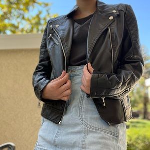 Faux-Leather biker jacket